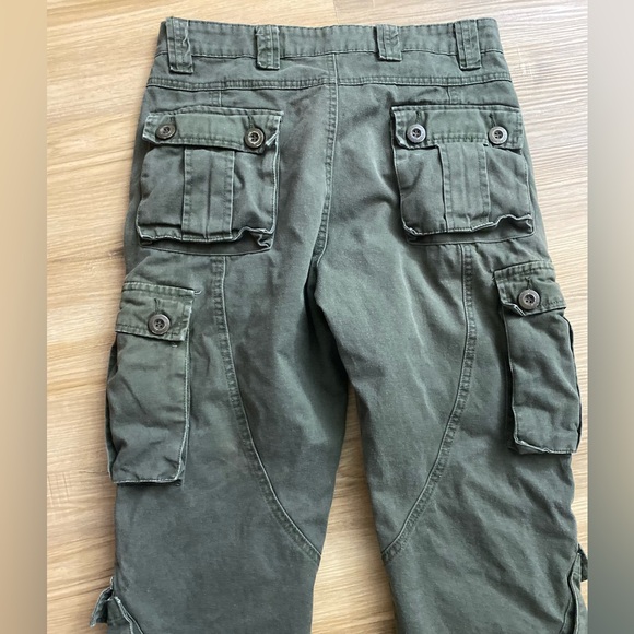❤️❤️Vintage U.S. Army Ultra High Waisted Semi-distressed Cargo Wide Leg Pants - Picture 2 of 12